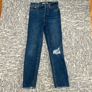 LEVI'S Women's High Rise Distressed Button Fly Wedgie Straight Jeans Sz.24
